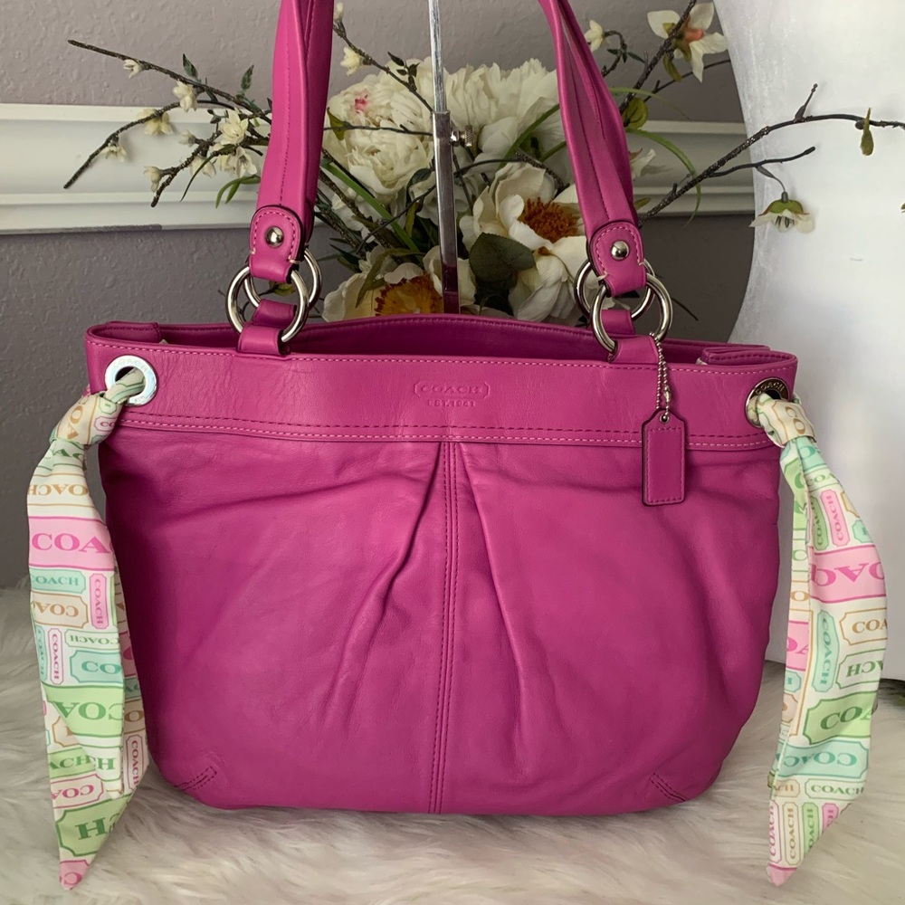 Coach Kyra G-0982 F13556 Tan Soft Pink Leather Tote Bag